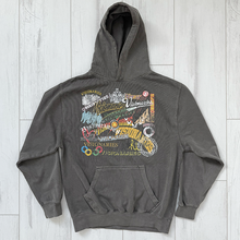 Load image into Gallery viewer, Visionaries Mash-up Super Premium 12oz Vintage Dyed Hoodie (Ash Black)