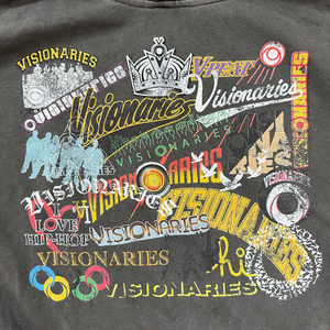 Visionaries Mash-up Super Premium 12oz Vintage Dyed Hoodie (Ash Black)