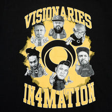 Load image into Gallery viewer, VISIONARIES X IN4MATION • DI-V-SION BY SPEL TEE • BLACK (S, M, L &amp; XL)

